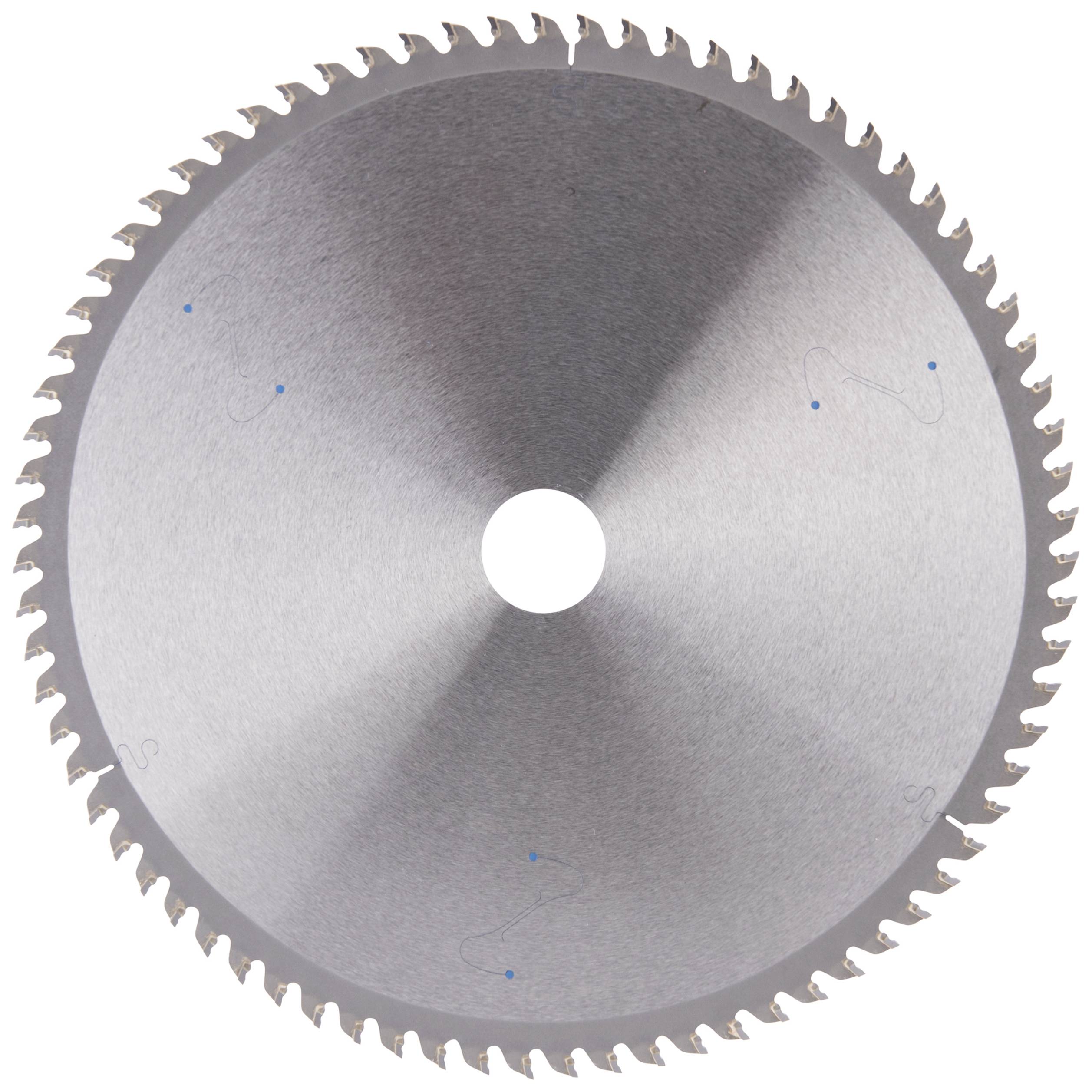 Circular saw blade with sharp metal teeth arranged in a circular configuration, suitable for woodworking or metalworking.
