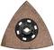Triangular sanding pad with central mounting, brown grit. Suitable for delta sanders.