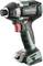 Cordless drill in a green casing with a red handle and black insert, brand 'Metabo', model 'SSD 18 LT 200 BL'.