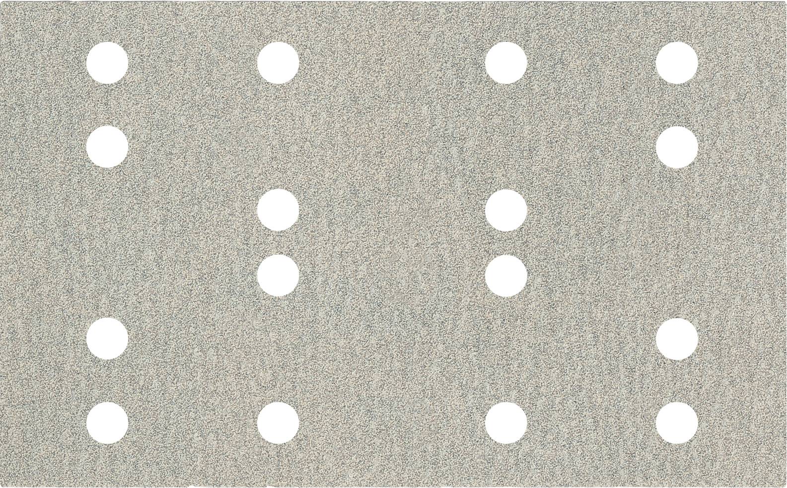 Beige sandpaper with white round holes in five rows.