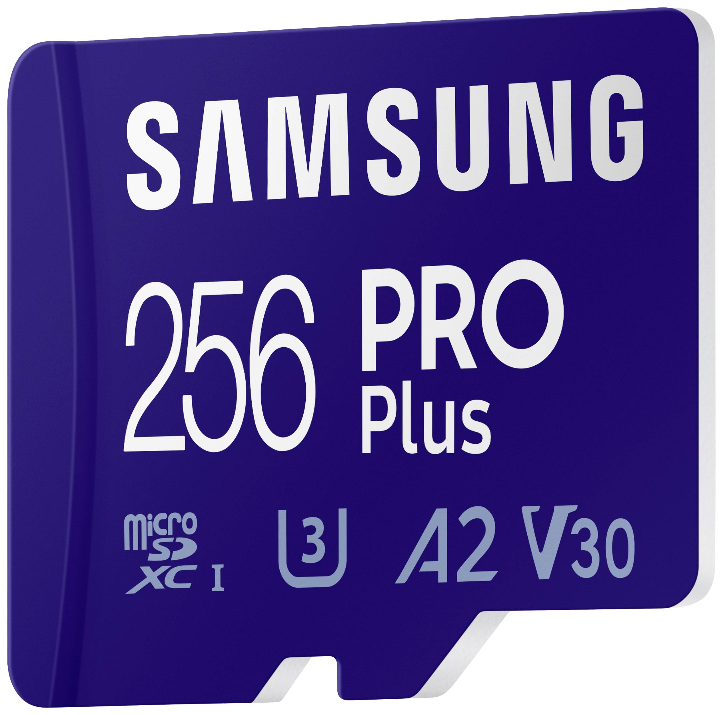 Samsung PRO Plus SDXC card 256 GB Class 10, Class 10 UHS-I, UHS-I, v30 Video Speed Class 4k video support, A2 rating, in-1