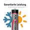 Battery with snowflake and sun, symbolising guaranteed performance in extreme temperatures.