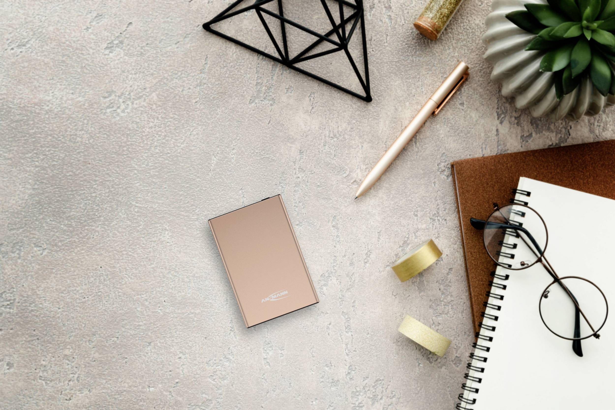 Ansmann 5000 mAh PB112 rose Power bank 5000 mAh Smart IC LiPo Micro USB, USB A (USB 2.0) Rose Status display-6