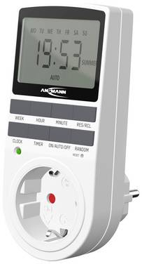 Ansmann 1260-0006 Timer software package digital 24h mode, 7 day mode 3680 W IP20 24/7 operation, Programmable ON/AUTO/OFF settings, Progammable, Daylight savings control, Holiday program mode, RND mode, Program loops