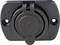 Black USB-A port with cover. Mounting holes on the left and right. Ideal for installation in devices or furniture.