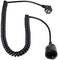 Black spiral cable with a Schuko plug and female connector. The cable is shown in full length with a coiled shape.