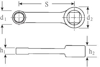 Technical drawing of a roundabout swing, showing opening dimensions and connections, with the marked dimension 'S'.