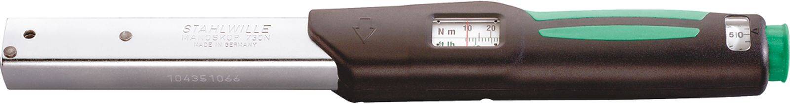 Screwdriver with a green and black handle and metallic tip, suitable for various applications.