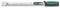 Torque wrench with a black and green handle. Silver-coloured tool with a visible scale for torque adjustment.