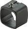 A black plastic module adapter cover with a screw at the top. It provides protection for electronic components in technical applications.