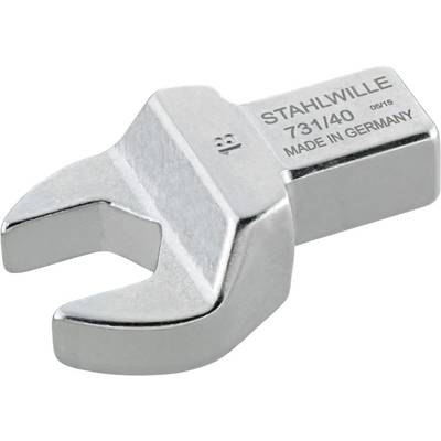A silver metal spanner head with engraving 'STAHLWILLE 731/40 MADE IN GERMANY', demonstrating high-quality craftsmanship.