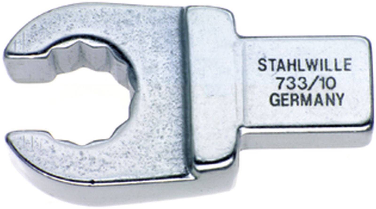 Silver steel ring spanner insert, Model 733/10, from Germany.