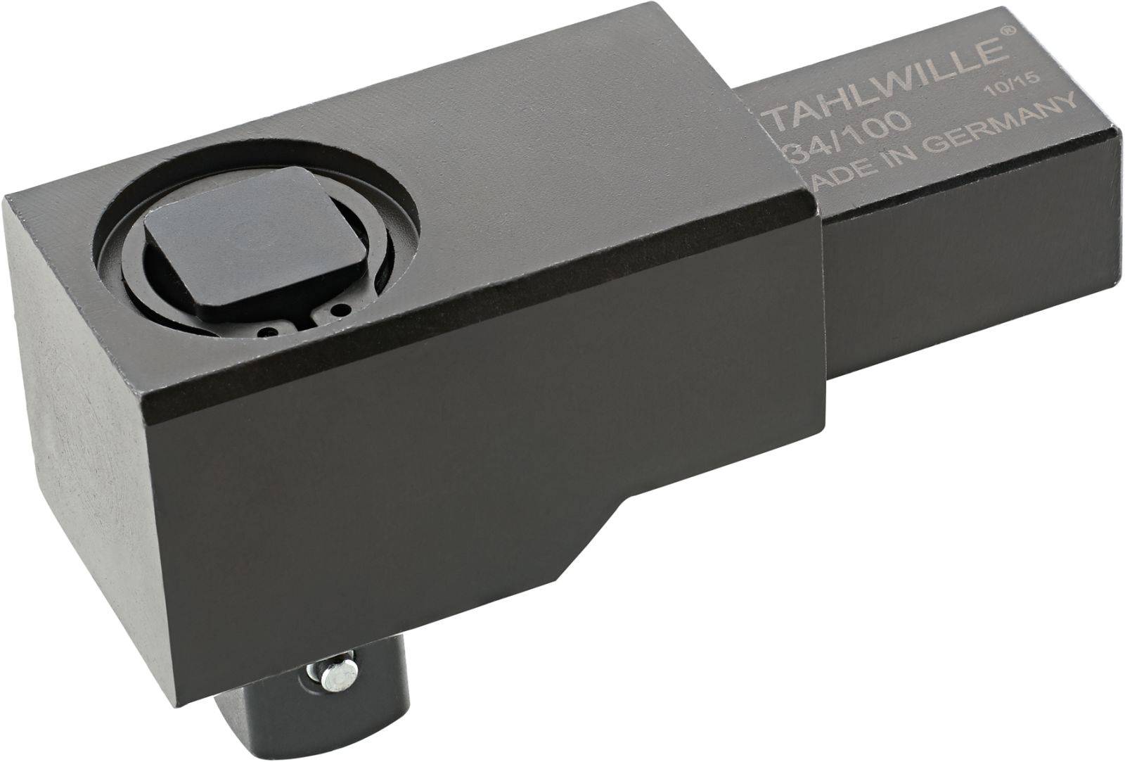Square torque adapter in black, with the inscription 'STAHLWILLE, Made in Germany'.