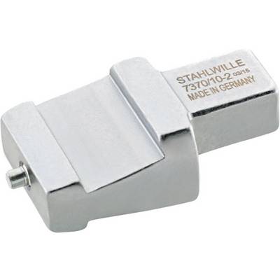Metallic adapter with the inscription 'STAHLWILLE 737/10/10-2 03/15 MADE IN GERMANY', presumably for tools.