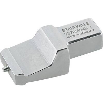 A silver steel tool with the inscription 'STAHLWILLE 7370/40-2 04/15 MADE IN GERMANY', shaped like a specialised adapter.