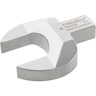 A chrome-plated spanner head with the inscription 'STAHLWILLE 731/100, MADE IN GERMANY'.