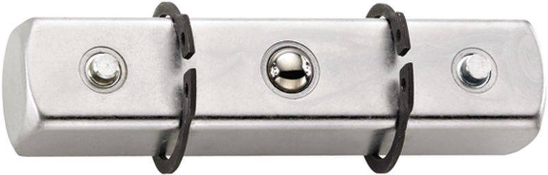Metallic bicycle lock with three slots for securely fastening bicycles. Two U-bars enclose the lock.