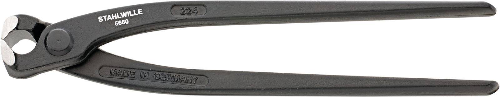 Black Moniertang with inscription 'STAHLWILLE 600' and 'MADE IN GERMANY', suitable for bending and cutting wire.