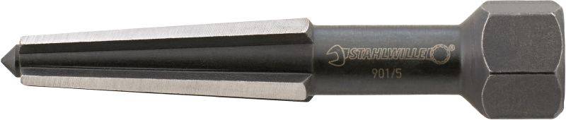 A metal countersink with a hexagonal shank, suitable for enlarging or deburring holes in various materials.