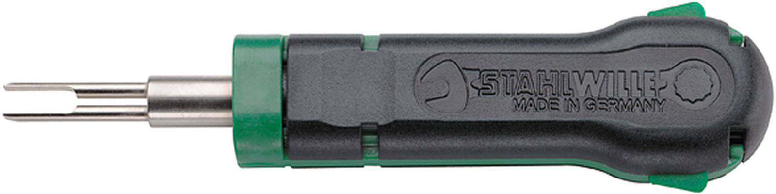 Screwdriver by STAHLWILLE, in Black and Green. Suitable for specialised screw heads, manufactured in Germany.