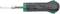 Flat-head screwdriver with a green and black handle, 'Stahlwille Made in Germany' printed on the handle.