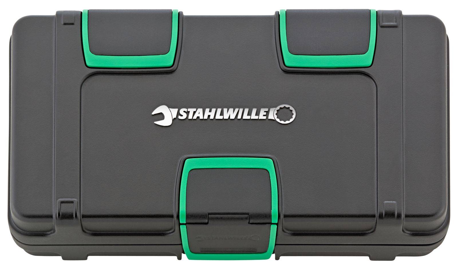 Black tool case with green accent, 'Stahlwille' brand logo on the front.