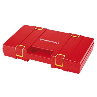 Red tool case with yellow locks and 'STAHLWILLE' logo on the lid.