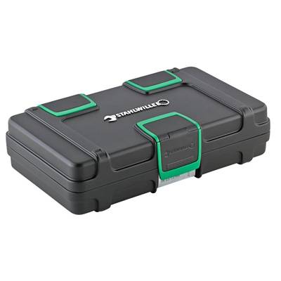 A black tool case with green accents and the 'Stahlville' logo on the lid.