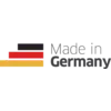 'Made in Germany' logo with two horizontal bars, light blue on top, dark blue on the bottom.