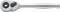 Metal ratchet with ergonomic handle, suitable for screw-related work.