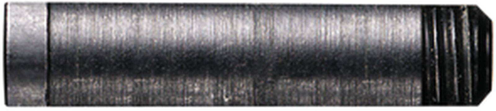 A metal cylinder with a ribbed surface and several notched lines at one end.