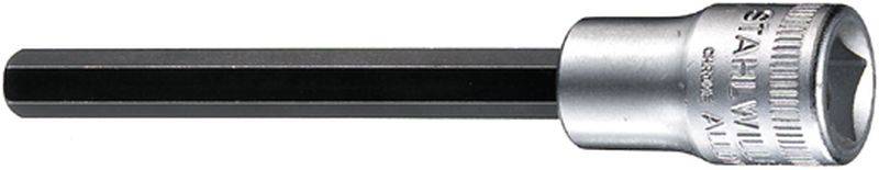 Metal hex-head socket nut with a round head and hexagonal extension. Suitable for spanners or ratchet tools.