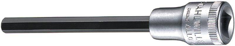 A socket key attachment with a long hexagonal shaft, suitable for precise screw work.