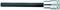 A silver socket wrench with a long, black handle.