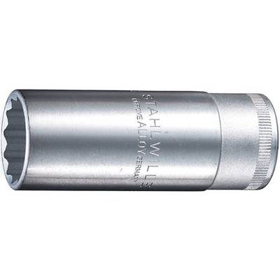 Metal socket with the inscription 'STAHLWILLE CHROME ALLOY GERMANY', for use with ratchets and screwdrivers.