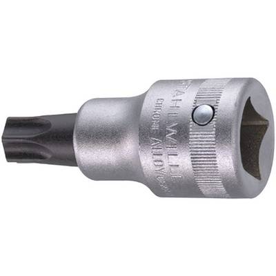 A silver-coloured Torx screwdriver bit with an eight-pointed star profile. Manufacturer engravings are visible on the metal surface.