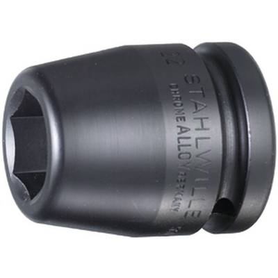 'STAHLWILLE' socket insert made of chrome alloy, matt black, shown in a close-up.