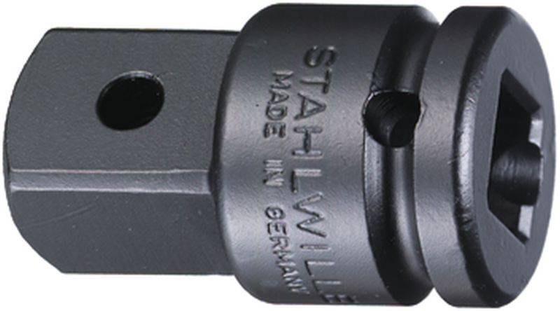 Stahlwille metal adapter, manufactured in Germany, with square connection and round head, for tool use.