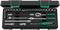 An opened toolbox with a set of socket wrenches, ratchets, and handles, neatly arranged in foam inserts.