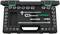 Socket wrench set with ratchet and various nuts in an open black case, ideal for DIY work.