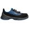 A black sports trainer with blue accents. 'Lico' branding on the side. The shoe features a robust, treaded sole.