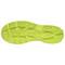 The image shows the profiled, yellow sole of a shoe with a non-slip design.