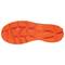 The sole of the shoe is orange and textured with an irregular pattern to improve traction.