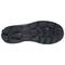 Black shoe sole with distinctive tread for improved grip on various surfaces.