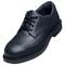Black leather lace-up shoe with classic detailing and a sturdy rubber sole. Perfect for formal occasions.