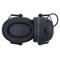 Black, oval ear defenders with padding, suitable for noise protection in industrial environments or during loud work tasks.