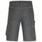 Grey work shorts with multiple pockets and white stitching, rear view.