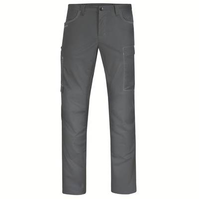 Grey work trousers with straight legs, multiple pockets, and a button fastening at the front. Suitable for manual labour.