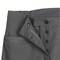 Grey work trousers with button fly and side logo 'uvex'; shows the front view with unbuttoned waistband.