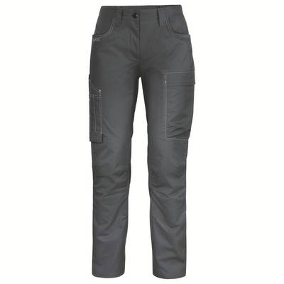 Grey work trousers with multiple pockets, suitable for trades and manual work.